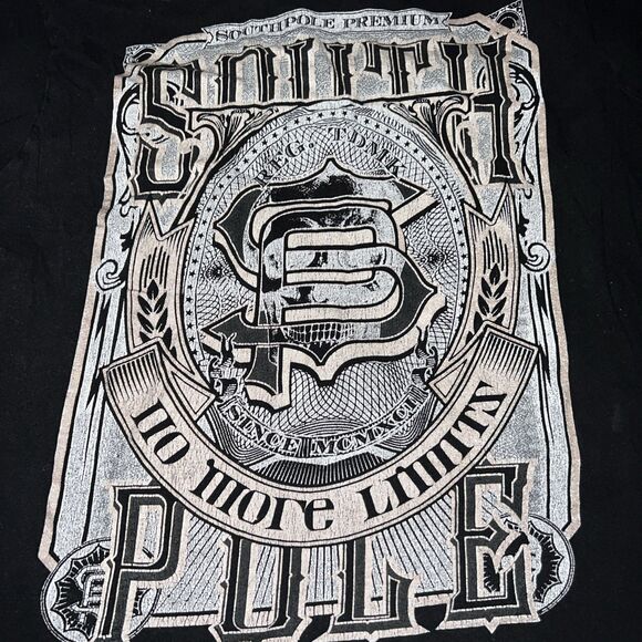 Vintage Y2K SouthPole T Shirt Mens XL No More Limits Black Short Sleeve - Picture 13 of 13